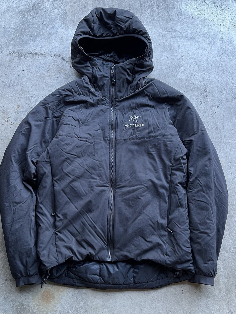 ARC'TERYX ATOM AR HOODY Insulated Jacket XS Nylon BLK 14648 112558 Heavyweight